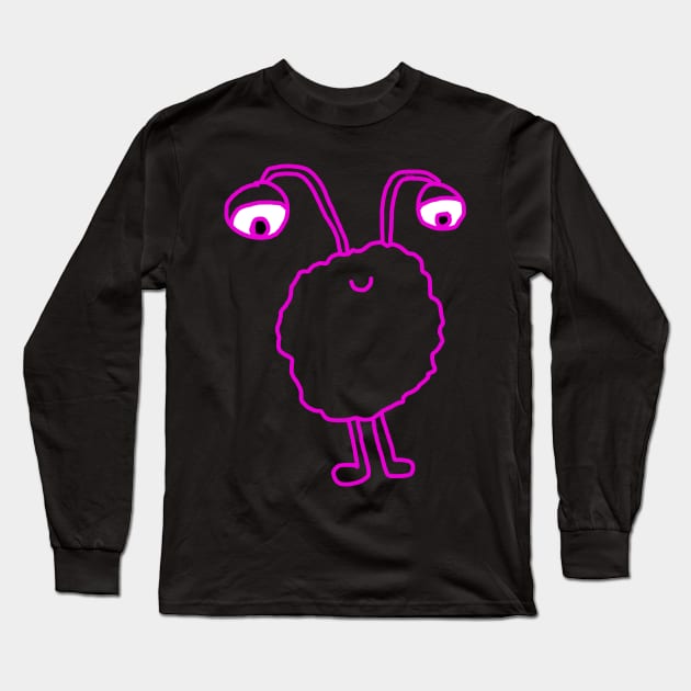 Friendly Pink Monster Long Sleeve T-Shirt by HFGJewels